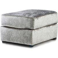 Furnishings For Less UK Crystal / Chelsea Soft Crushed Velvet Fabric Footstool Sofa Accessory in Silver