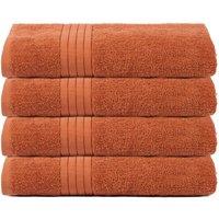 OHS 4 Pack of 100% Cotton Bath Sheet Bathroom Towel in Burnt Orange