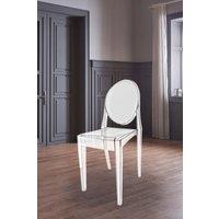 Fusion Living Ghost Style Plastic Victoria Dining Chair in Clear