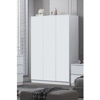 FWStyle Large Triple 3 Door Matt White Wardrobe