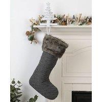 Dibor Set of 4 Nordic Sweater Knit Grey Xmas Decor Christmas Gift Bag Stocking | Size: 4 Pack