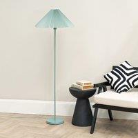 ValueLights Akira Pleated Shade Slim Floor Lamp in Bright Blue
