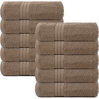 OHS 10 Pack of 100% Cotton Bathroom Bath Towel in Light Beige
