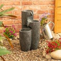 ValueLights Solar Powered Outdoor Cascading Water Feature Fountain in Grey