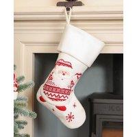 Dibor Set of 4 Snowy Santa Children's Xmas Gift Decoration Christmas Stocking in White | Size: 4 Pack