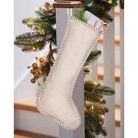Dibor Set of 4 Grey Piped Chambray Xmas Gift Decoration Christmas Stocking | Size: 4 Pack