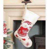 Dibor Set of 4 Smiling Snowman Children's Xmas Decor Christmas Gift Bag Stocking in White | Size: 4 Pack