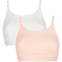 Royce Lingerie Women's Lola Crop Top Non Wired Bra 2 pack in Peach | Size: 32D/DD