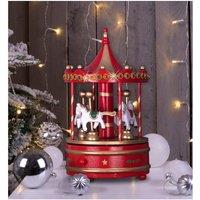 Netagon Wooden Carousel Music Box in Red