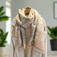 Lemon Daisy Accessories Women's Naomi Wrap Scarf Shawl in Beige