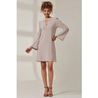 Jolie Moi Women's Metallic Keyhole Detail Tunic Dress in Rose Gold | Size: 12
