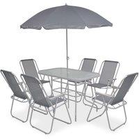 Berkfield Home 8 Piece Outdoor Dining Set Steel & Textilene Grey