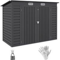 OUTSUNNY 8 x 4FT Metal Garden Storage Shed with Double Doors & 2 Vents in Grey