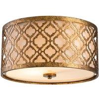 Netlighting Arabella 2 Light Flush Mount Ceiling Light Gold E27