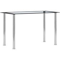 Dining Table Black and Transparent 120x60x75 cm Tempered Glass