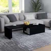 Berkfield Home Coffee Table Black 150x50x35 cm Engineered Wood | Size: 150 x 50 x 35 cm