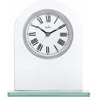 Acctim Adelaide Mantel Clock Quartz Glass Luminous Hands Floating Effect Energy Efficient in Metallic Silver