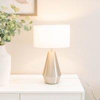 ValueLights Jax Metal Pear Shaped Dimmable Touch Table Lamp Base in Silver