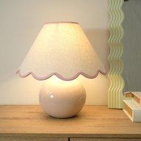 ValueLights Bosco Globe Ceramic Table Lamp Base in Natural