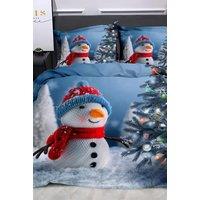 Ezysleep Snowman Christmas Duvet Set in Blue | Size: Double