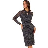 Lace Twist Midi Dress