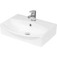 Balterley Bathroom Wall Hung Vessel Basin, White, Soft Square Design, 500mm in White