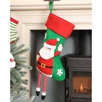 Dibor Set of 4 Santa Hanging Legs Xmas Tree Christmas Gift Bag Stocking in Green | Size: 4 Pack