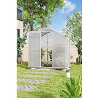 Outdoor Aluminium Greenhouse with Base and Window Opening