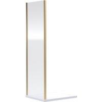 Balterley 6mm Safety Glass Reversible Shower Side Panel 700mm Brushed Brass in Metallics