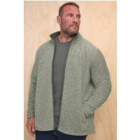 BadRhino Men's Textured Zip Through Fleece in Grey | Size: 3XL
