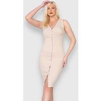 ELAINA FASHION Women's Thick Ribbed Midi Knee Dress in Grey | Size: 6