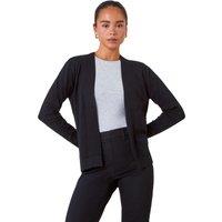 Roman Women's Petite Plain Stretch Cardigan in Black | Size: 8