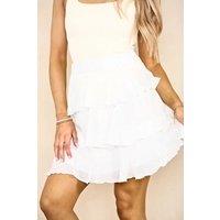 ELAINA FASHION Women's White Plain Mini Skirt | Size: 4