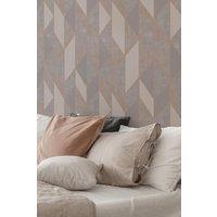 Superfresco Silver Milan Geometric Wallpaper in Rose Gold | Size: 10000mm x 520mm