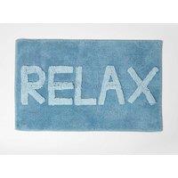 Homescapes Relax Bath Mat 100% Cotton, 50 x 80 cm in Blue