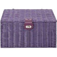 Arpan Resin Woven Hamper Storage Basket Boxes in Purple | Size: Medium