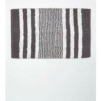 Homescapes Chenille Stripe Bath Mat 100% Cotton, 50 x 80 cm in Grey