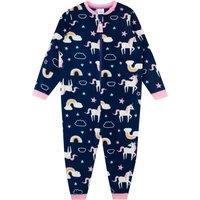 Harry Bear Girl's Long Sleeve Unicorn Onesie in Blue | Size: 3-4 Years