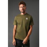 Aquascutum Men's Active Small Patch Logo Short Sleeve T-Shirt Army Green | Size: Medium