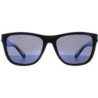 Polaroid Men's Square Matte Black Blue Blue Mirror Polarized PLD 2138/S