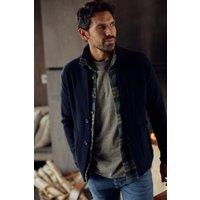 Weird Fish Men's Brad Knitted Cardigan in Midnight | Size: Small