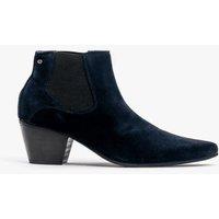 Club Cubano Men's Mccartney Suede Pull On Cuban Heel Ankle Boots in Navy | Size: 10