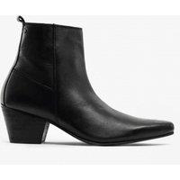 Club Cubano Men's Lennon Zip Cuban Heel Ankle Boots in Black | Size: 6