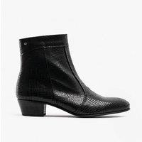 Club Cubano Men's Emmanuel Zip Cuban Heel Ankle Boots in Black | Size: 8