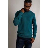 Weird Fish Men's Noah Crew Neck Fine Knit Jumper in Duck Egg Blue | Size: 2XL