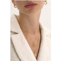 Elk & Bloom Women's Dainty 18K Gold Face Minimalist Necklace