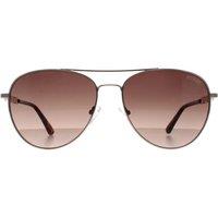 Guess Women's Aviator Silver Brown Gradient GF6143