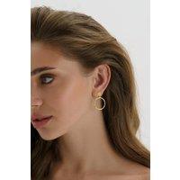 Elk & Bloom Women's Chunky Gold Sunburst Drop Halo Stud Earrings