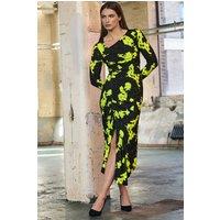 Star by Julien Macdonald Women's Abstract Asymmetric Ruched Dress in Black | Size: 20