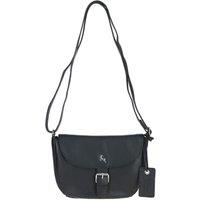 Ashwood Leather Women's 'Limerick' Real Leather Flap Crossbody Bag in Black